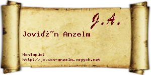 Jovián Anzelm névjegykártya